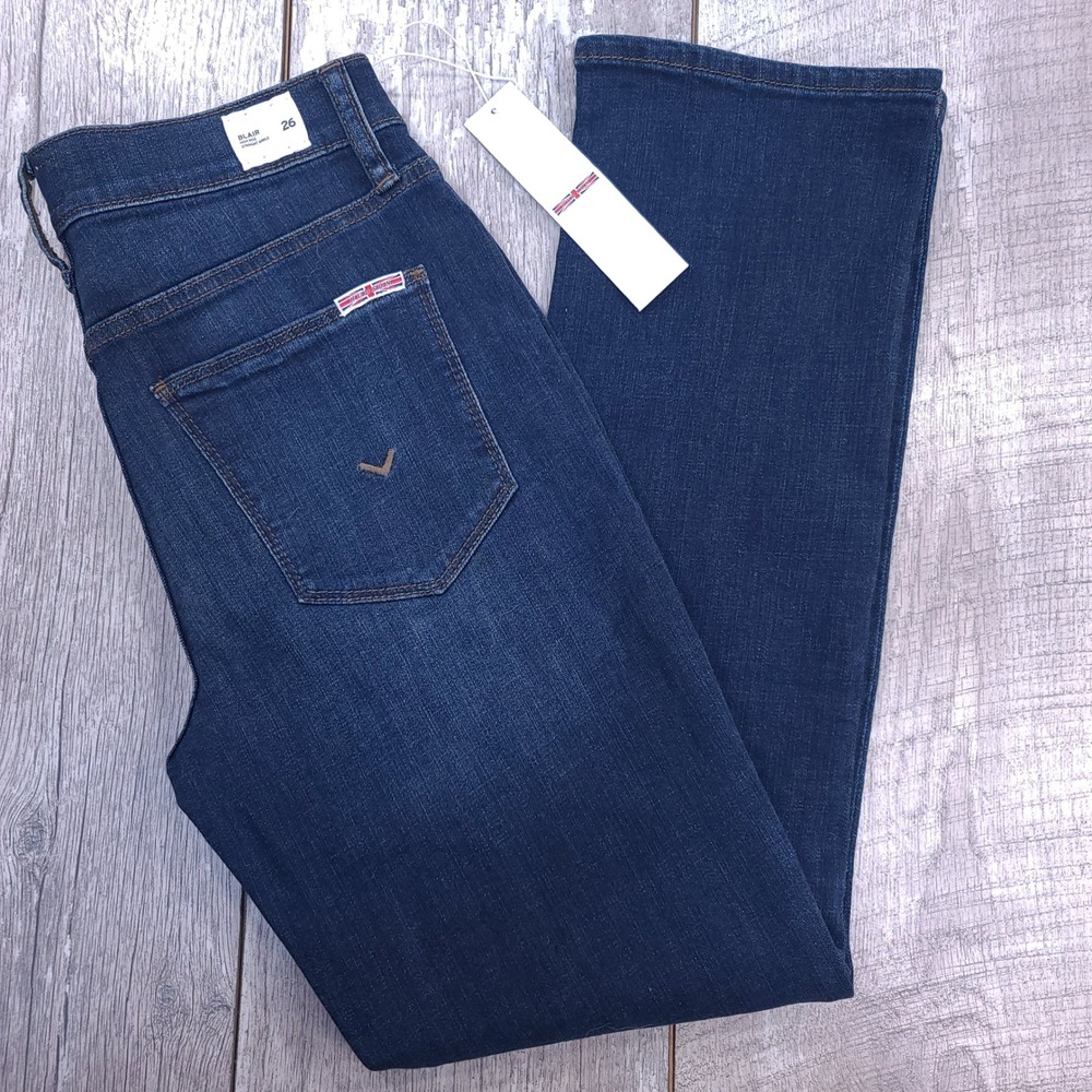 Hudson Blair Straight Ankle Jeans Women Size 26 Blue Dacia High Rise Stretch